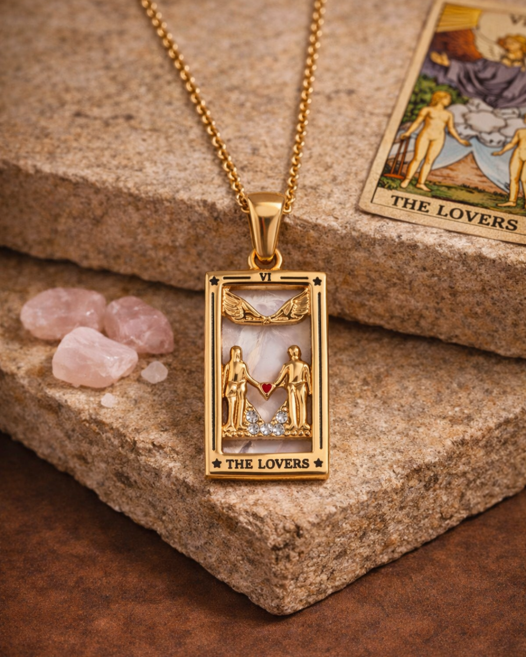 Naszyjnik Tarot Kochankowie